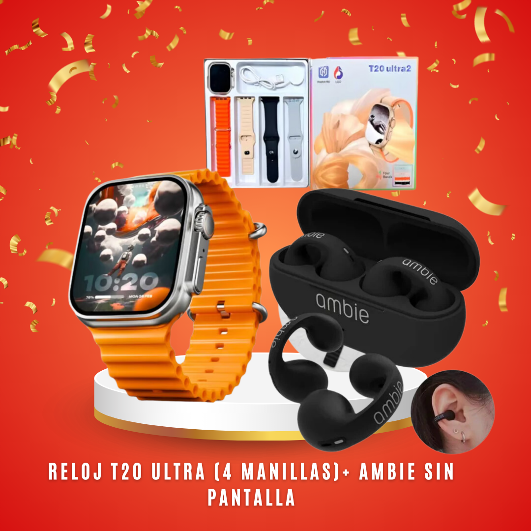 Kit Smartwatch + Auriculares Incríveis