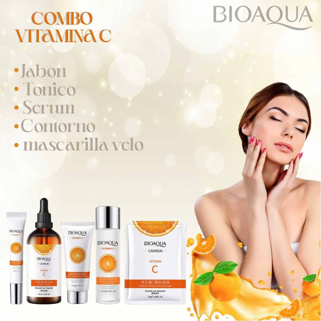 Cuida tu Piel de Forma Completa con el Combo Vitamina C: 5 Productos para un Rostro Radiante y Joven!